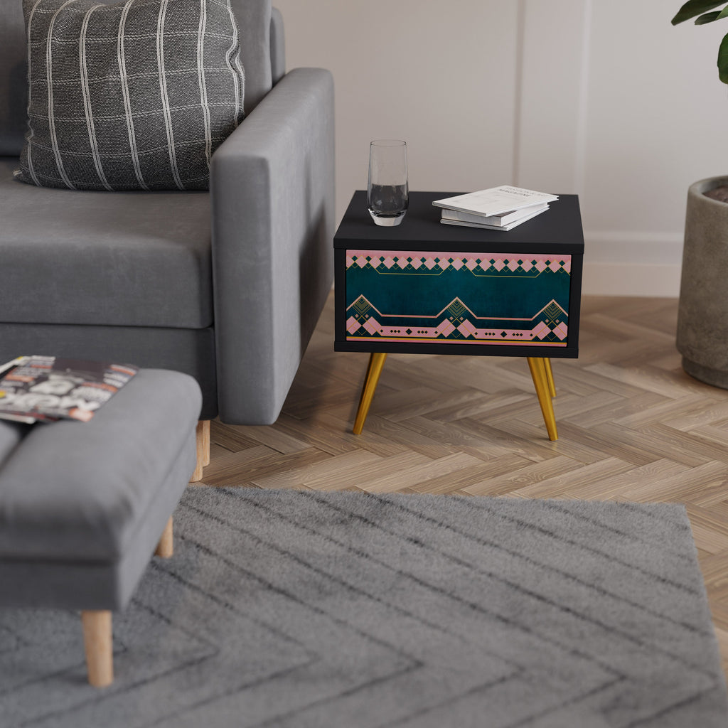 ROYAL COMPOSITION Nightstand in Black Finish