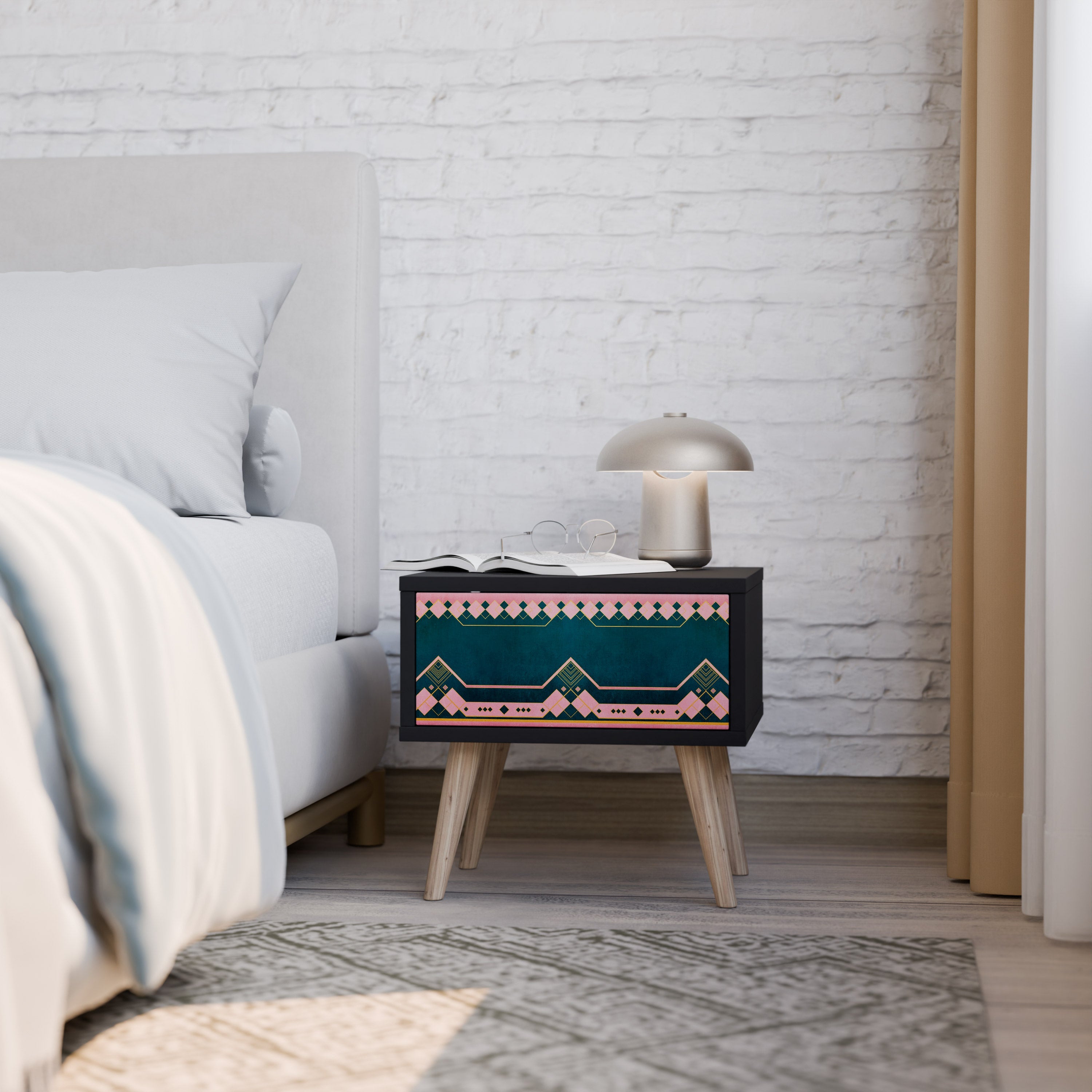 ROYAL COMPOSITION Nightstand in Black Finish