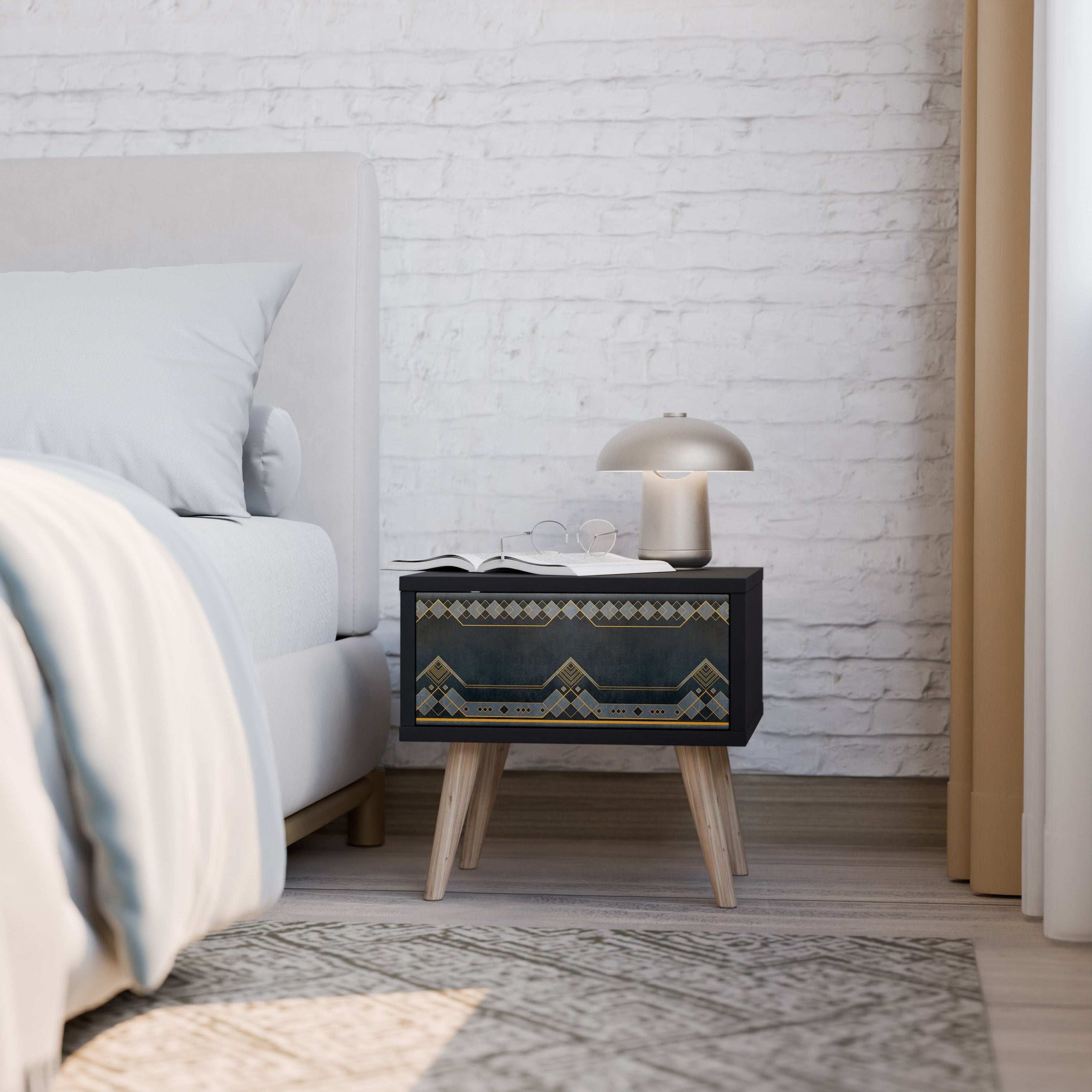 ROYAL ORDINARINESS Mesa de Cabeceira em Acabamento Preto