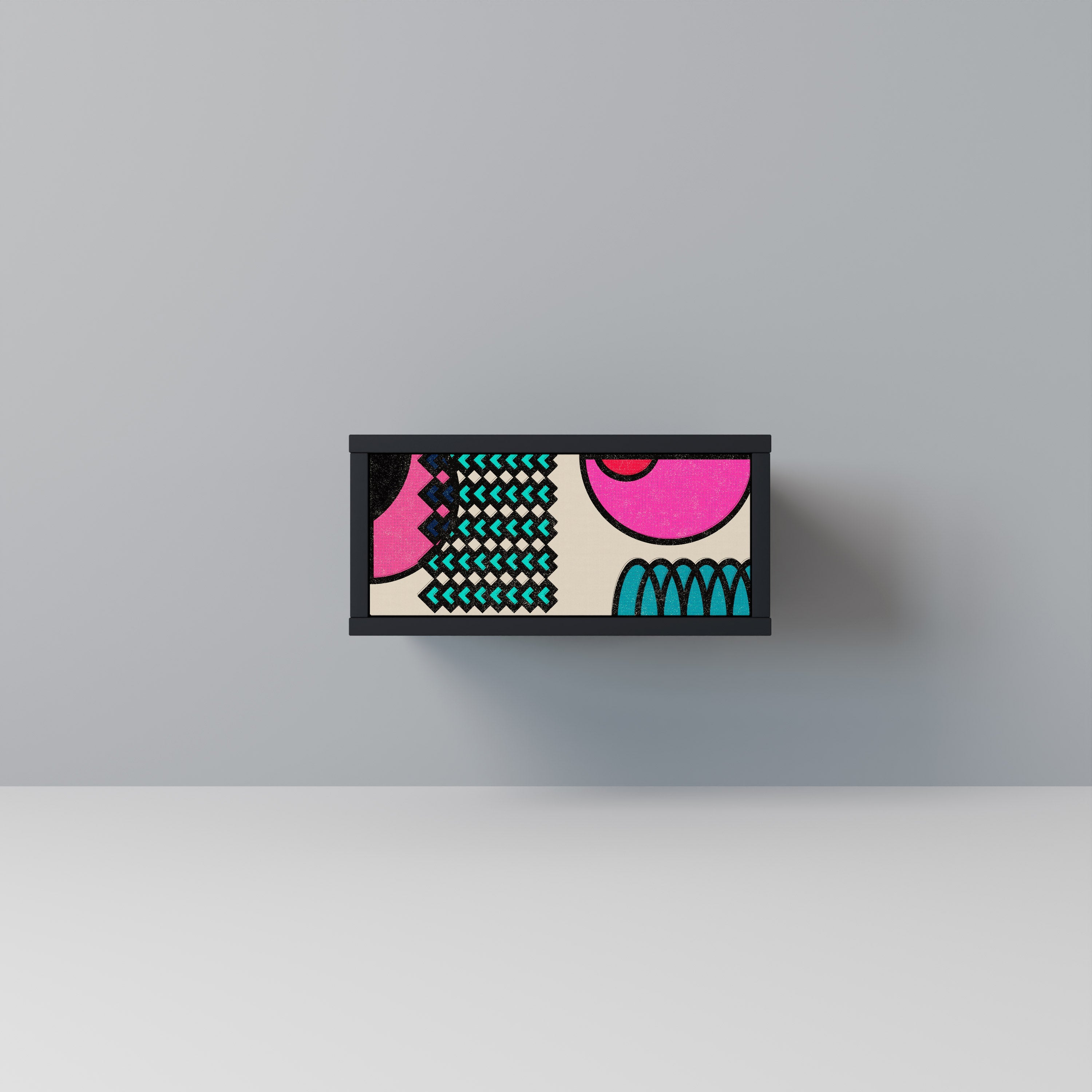 GEOMETRIC RHAPSODY Mesa de Cabeceira em Acabamento Preto