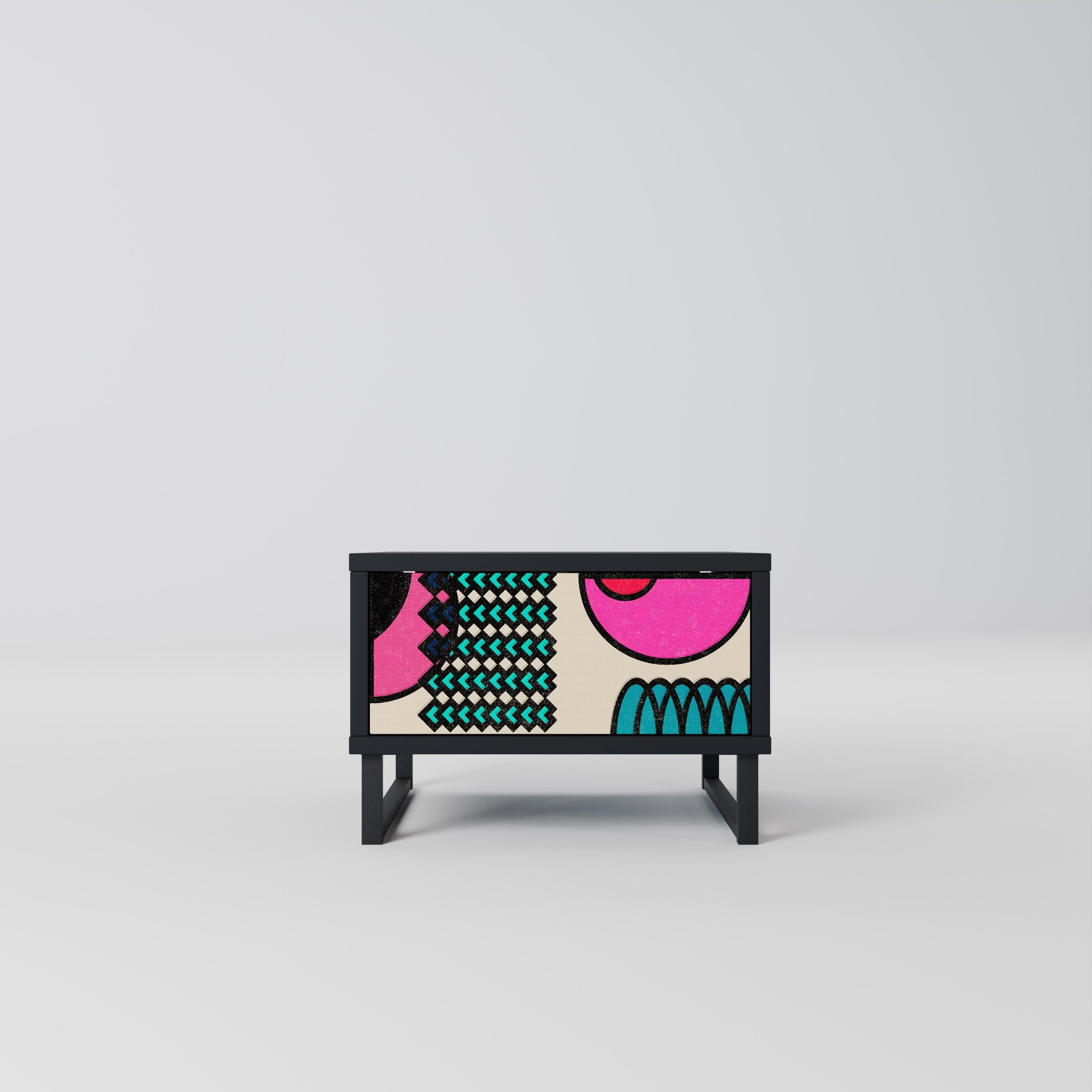 GEOMETRIC RHAPSODY Mesa de Cabeceira em Acabamento Preto