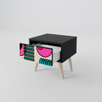 GEOMETRIC RHAPSODY Mesa de Cabeceira em Acabamento Preto