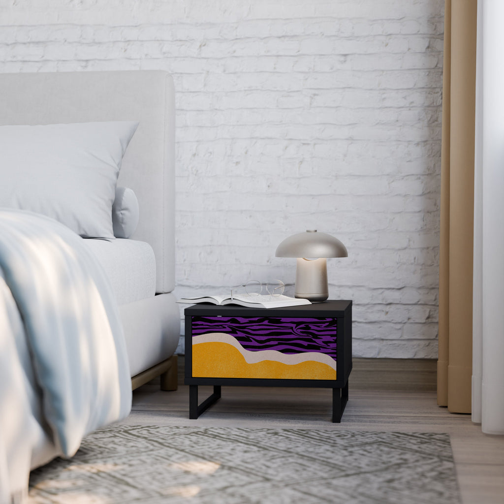 INDEPENDENT BORDER Mesa de Cabeceira em Acabamento Preto