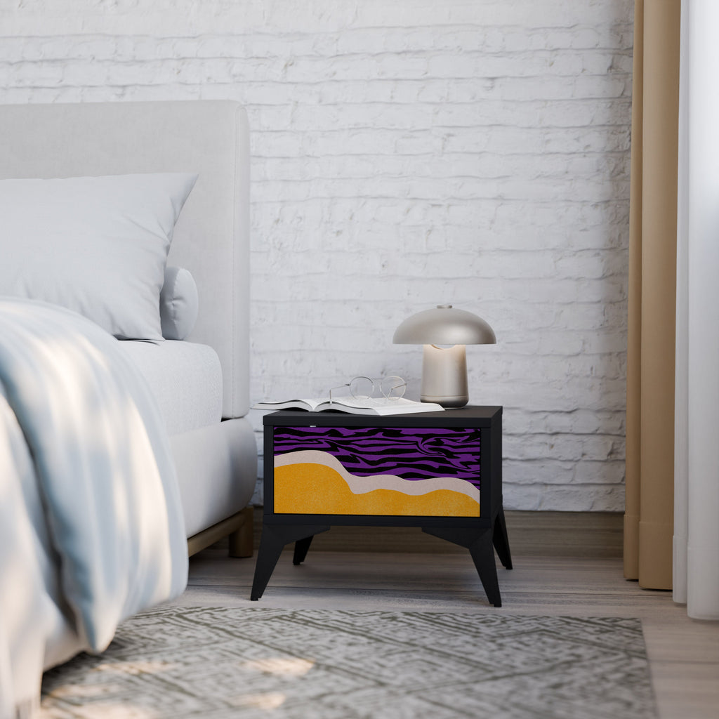 INDEPENDENT BORDER Mesa de Cabeceira em Acabamento Preto