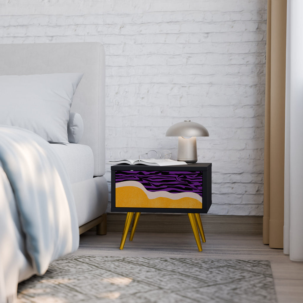 INDEPENDENT BORDER Mesa de Cabeceira em Acabamento Preto