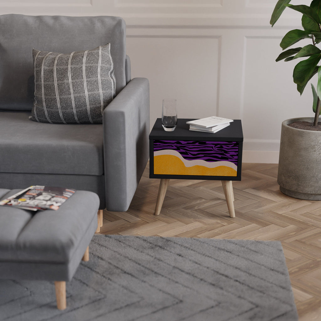 INDEPENDENT BORDER Mesa de Cabeceira em Acabamento Preto