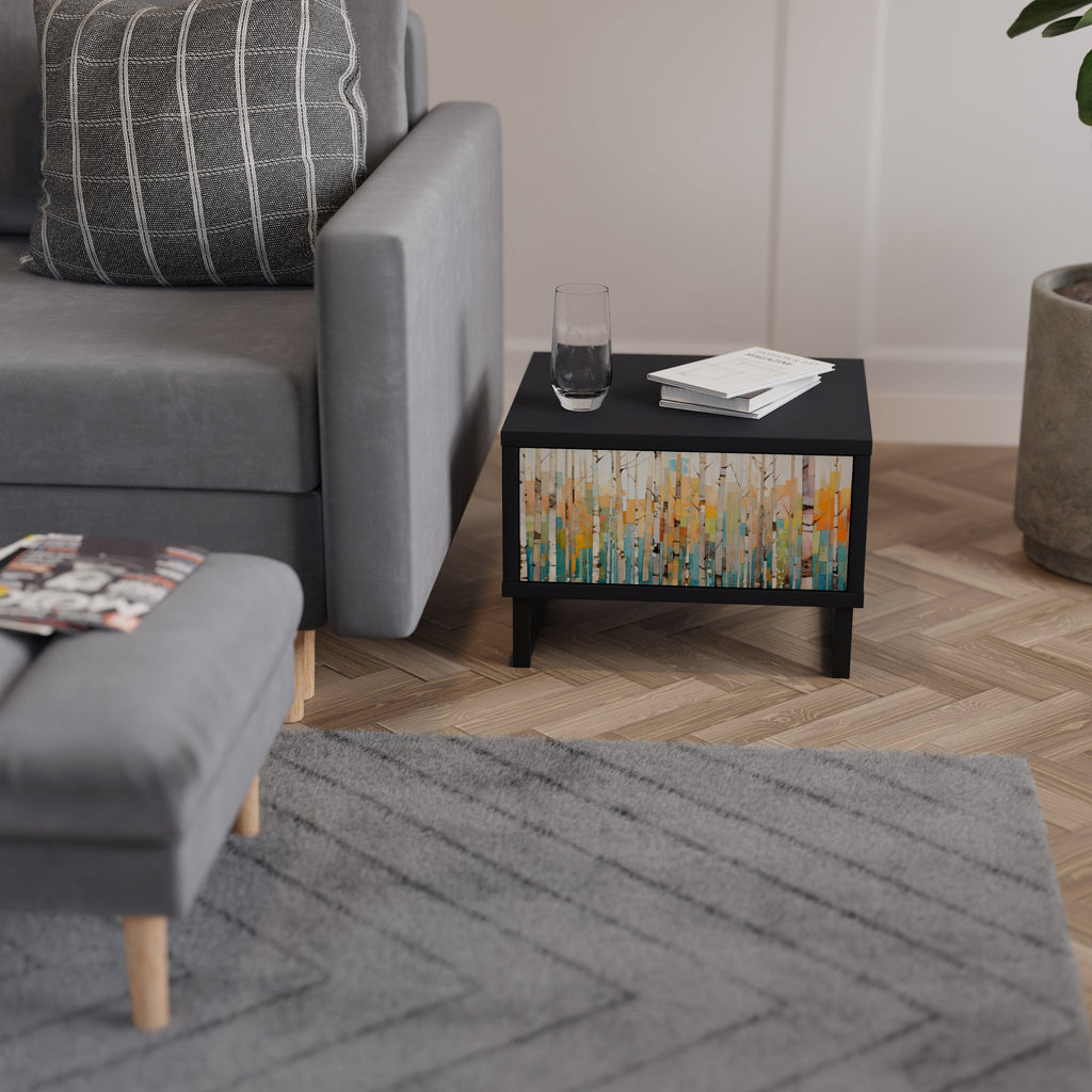 BIRCH KALEIDOSCOPE Nightstand in Black Finish