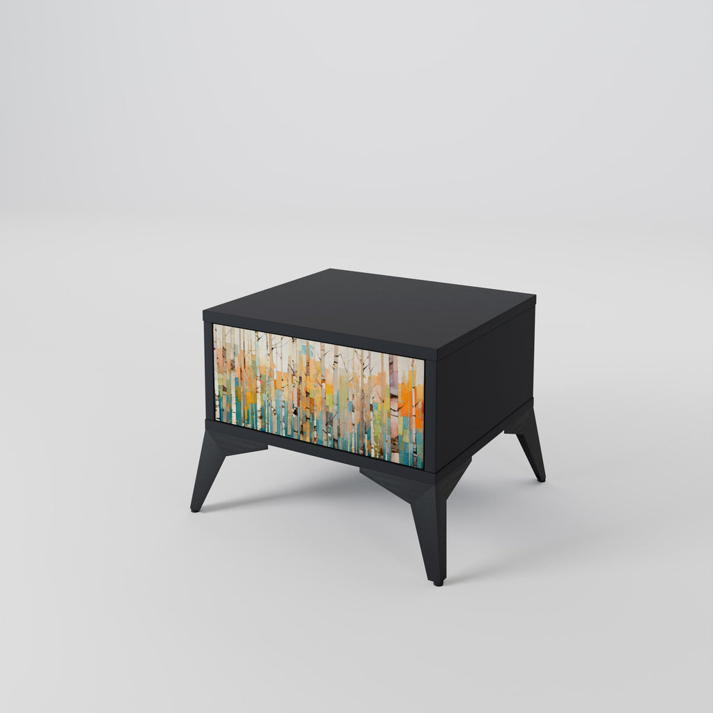 BIRCH KALEIDOSCOPE Nightstand in Black Finish