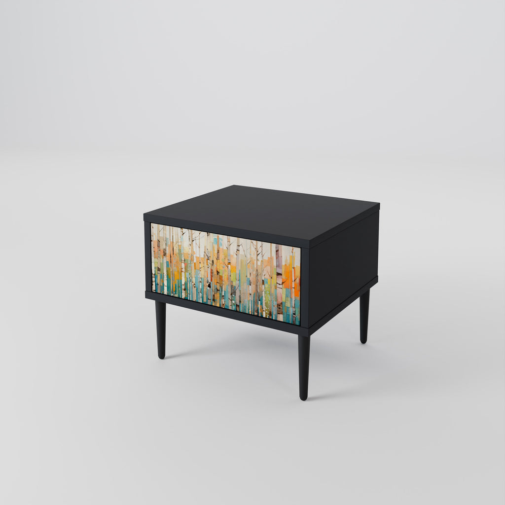 BIRCH KALEIDOSCOPE Nightstand in Black Finish