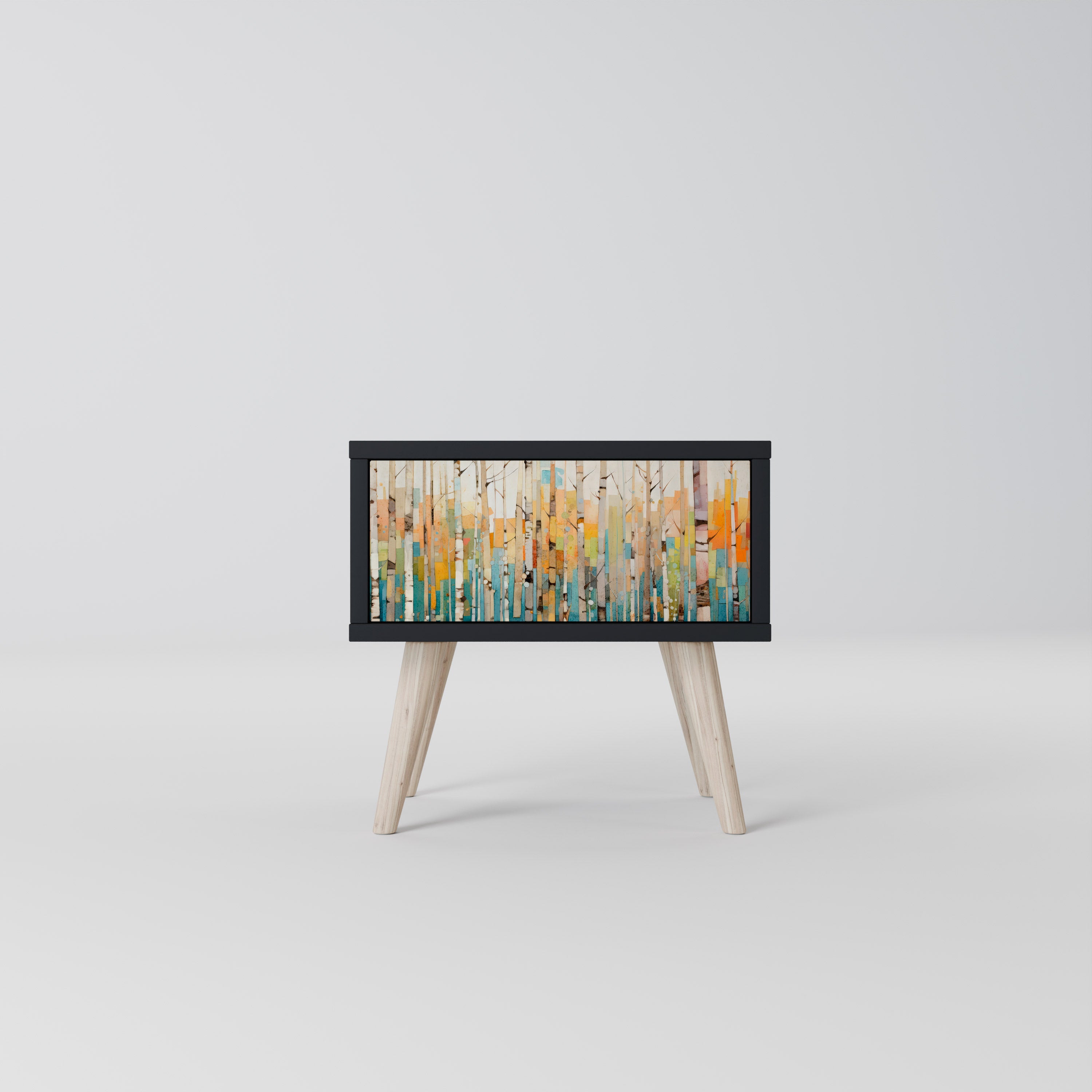 BIRCH KALEIDOSCOPE Mesa de Cabeceira em Acabamento Preto