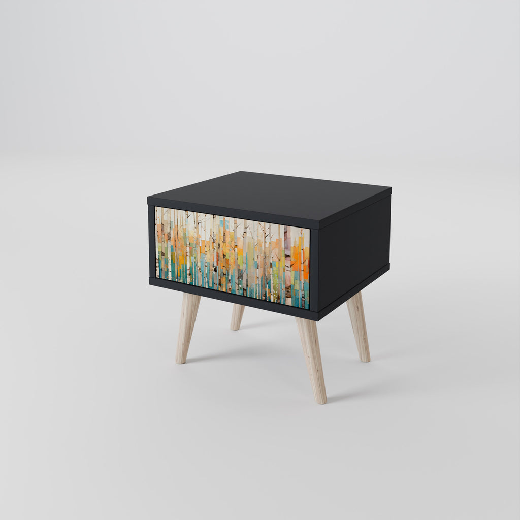 BIRCH KALEIDOSCOPE Nightstand in Black Finish