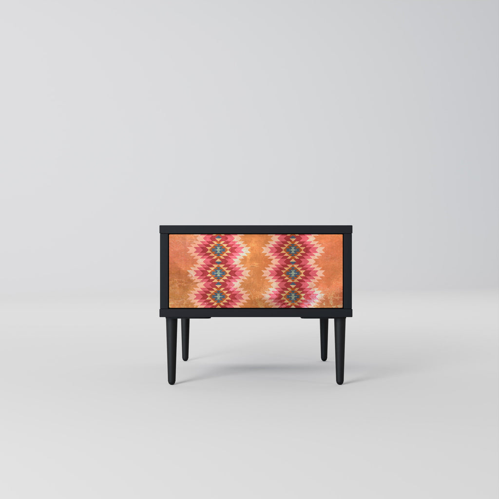 INDIAN FOLK Mesa de Cabeceira em Acabamento Preto