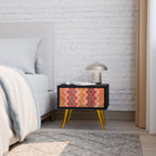 INDIAN FOLK Mesa de Cabeceira em Acabamento Preto