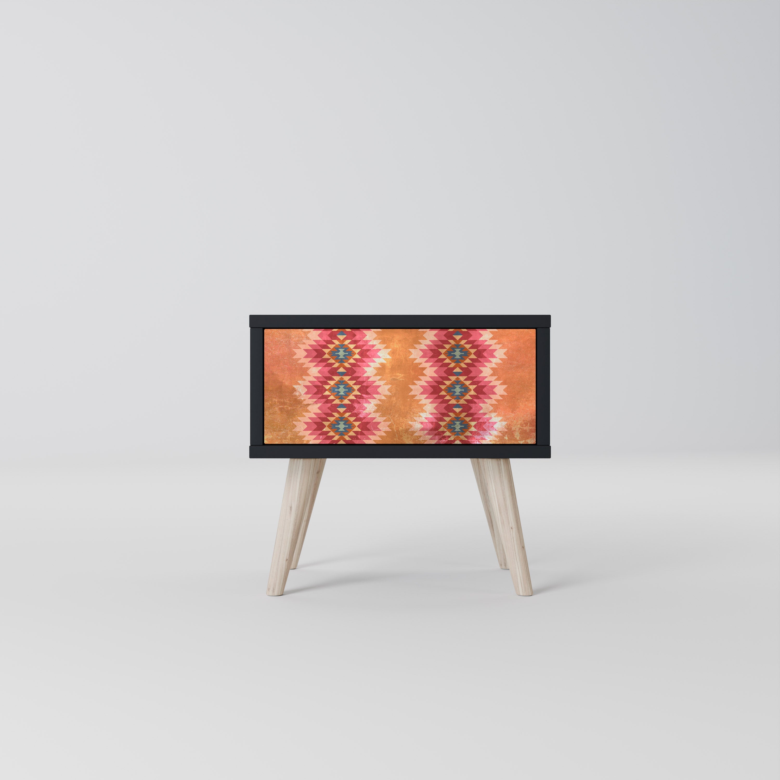 INDIAN FOLK Mesa de Cabeceira em Acabamento Preto