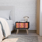 INDIAN FOLK Mesa de Cabeceira em Acabamento Preto