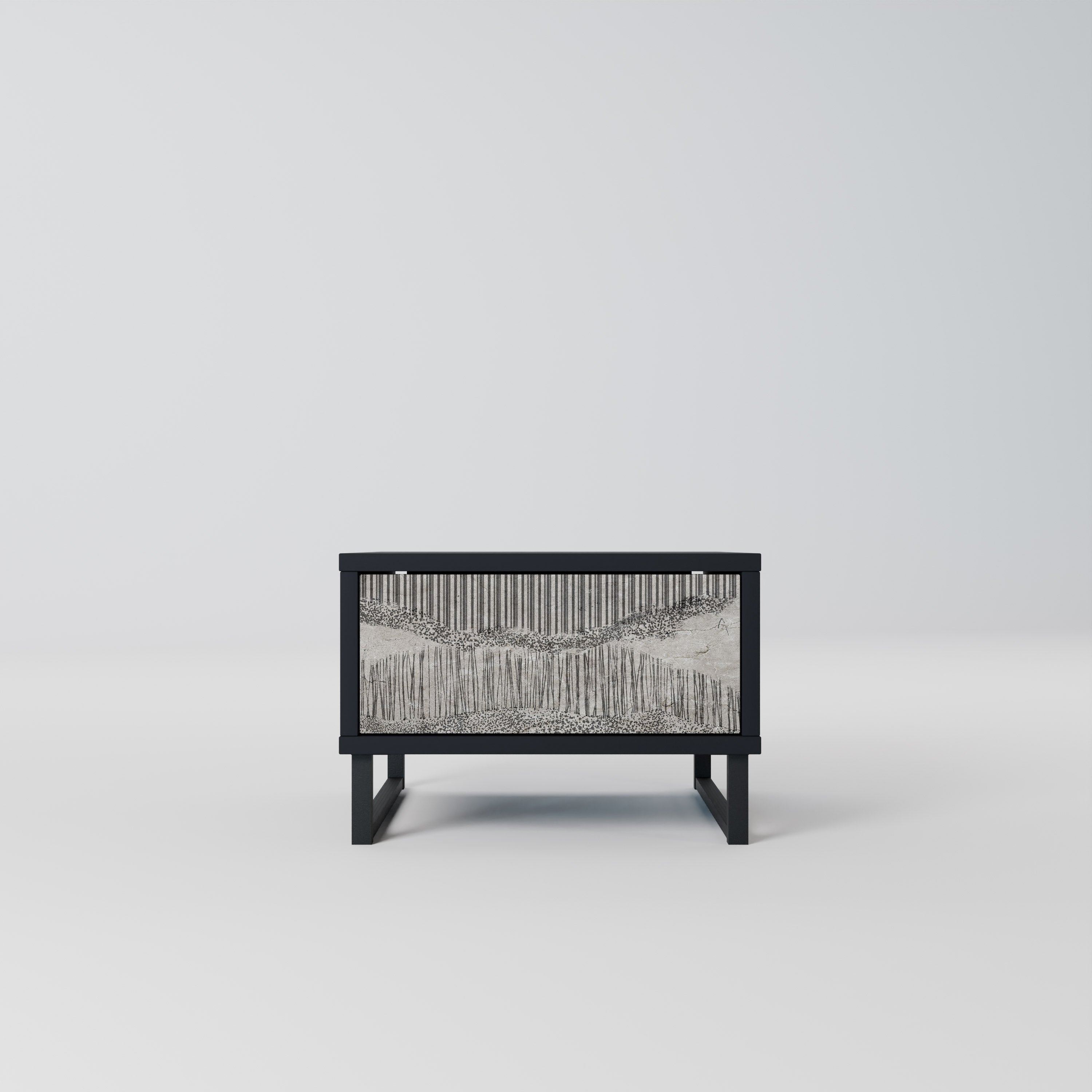 GRAIN LINES Mesa de Cabeceira em Acabamento Preto
