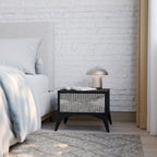 GRAIN LINES Mesa de Cabeceira em Acabamento Preto