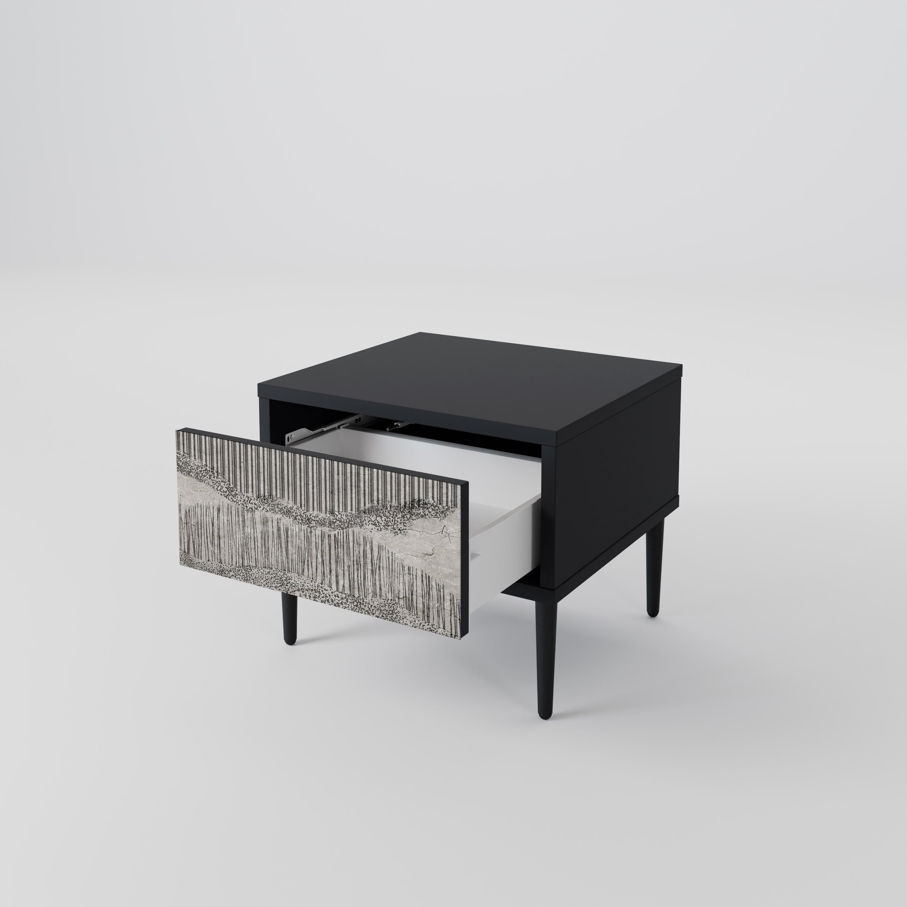 GRAIN LINES Mesa de Cabeceira em Acabamento Preto