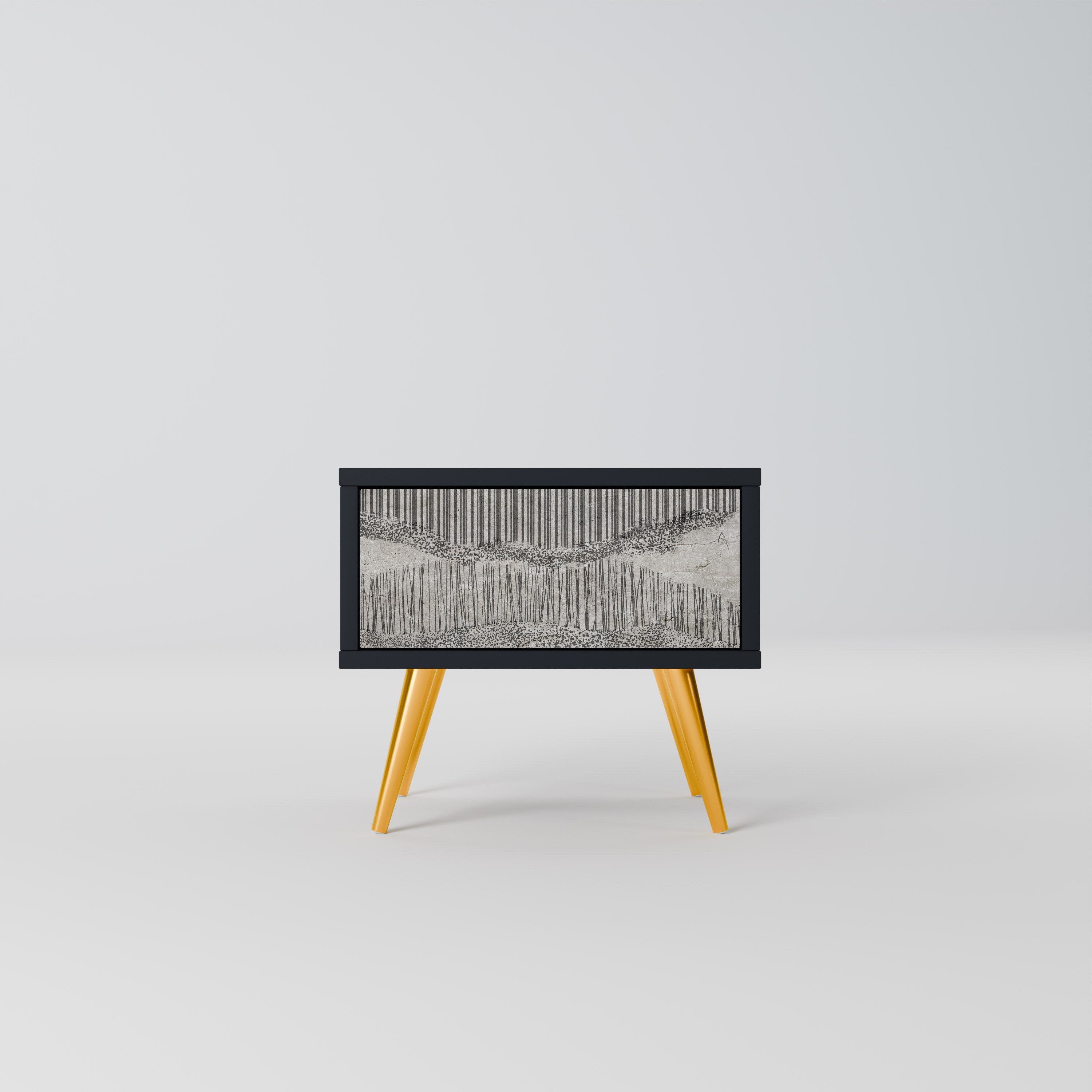 GRAIN LINES Mesa de Cabeceira em Acabamento Preto