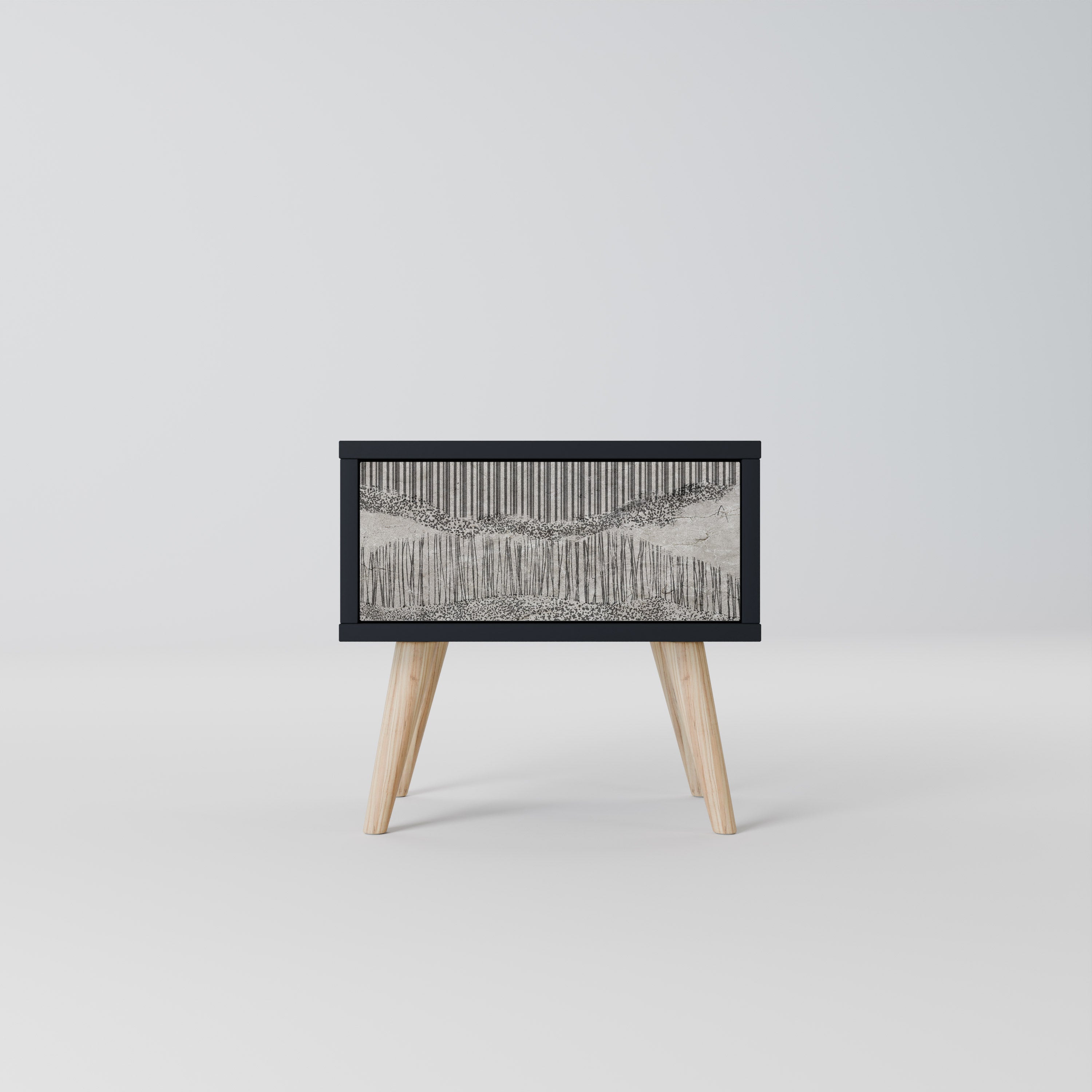 GRAIN LINES Mesa de Cabeceira em Acabamento Preto