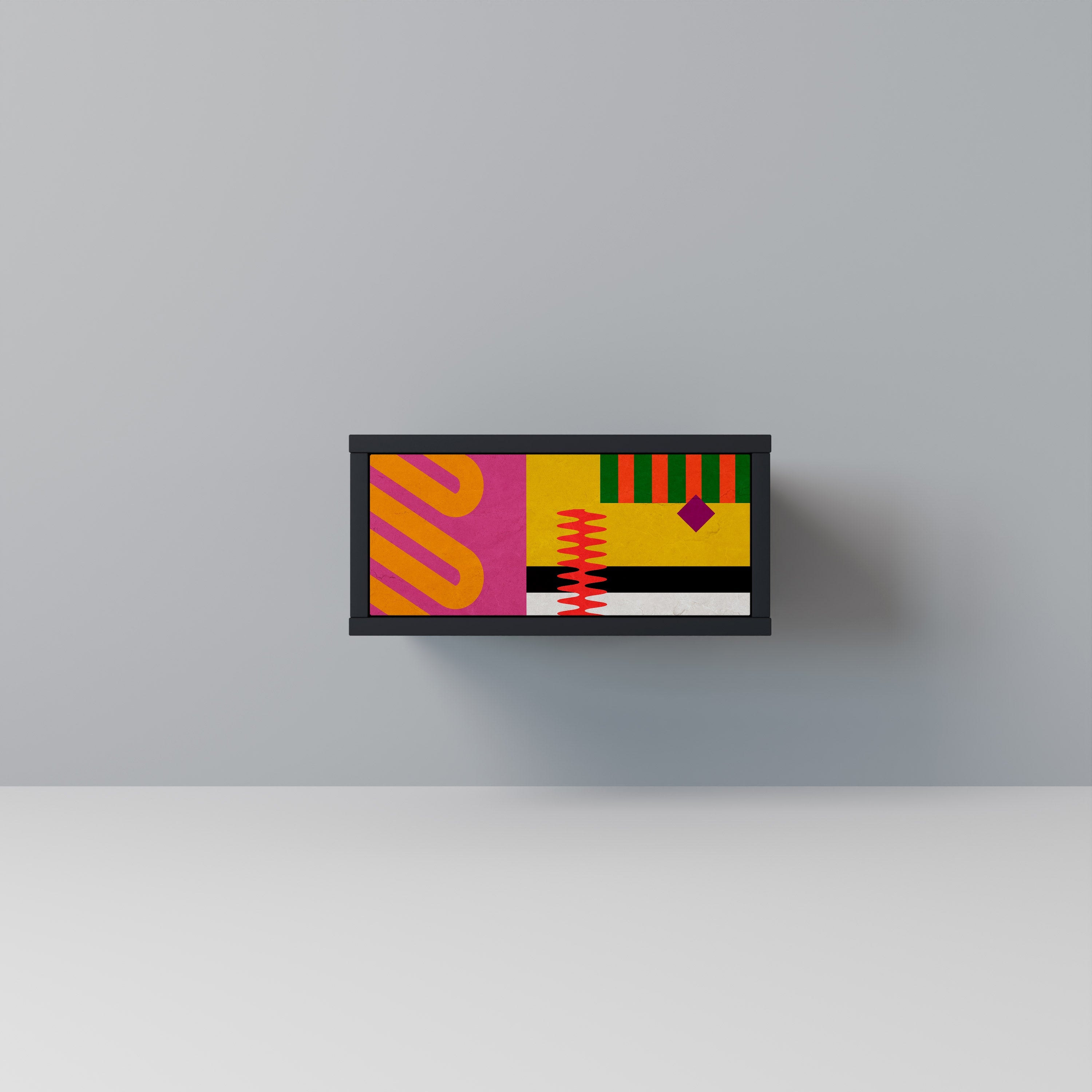 VIVID ART Mesa de Cabeceira em Acabamento Preto