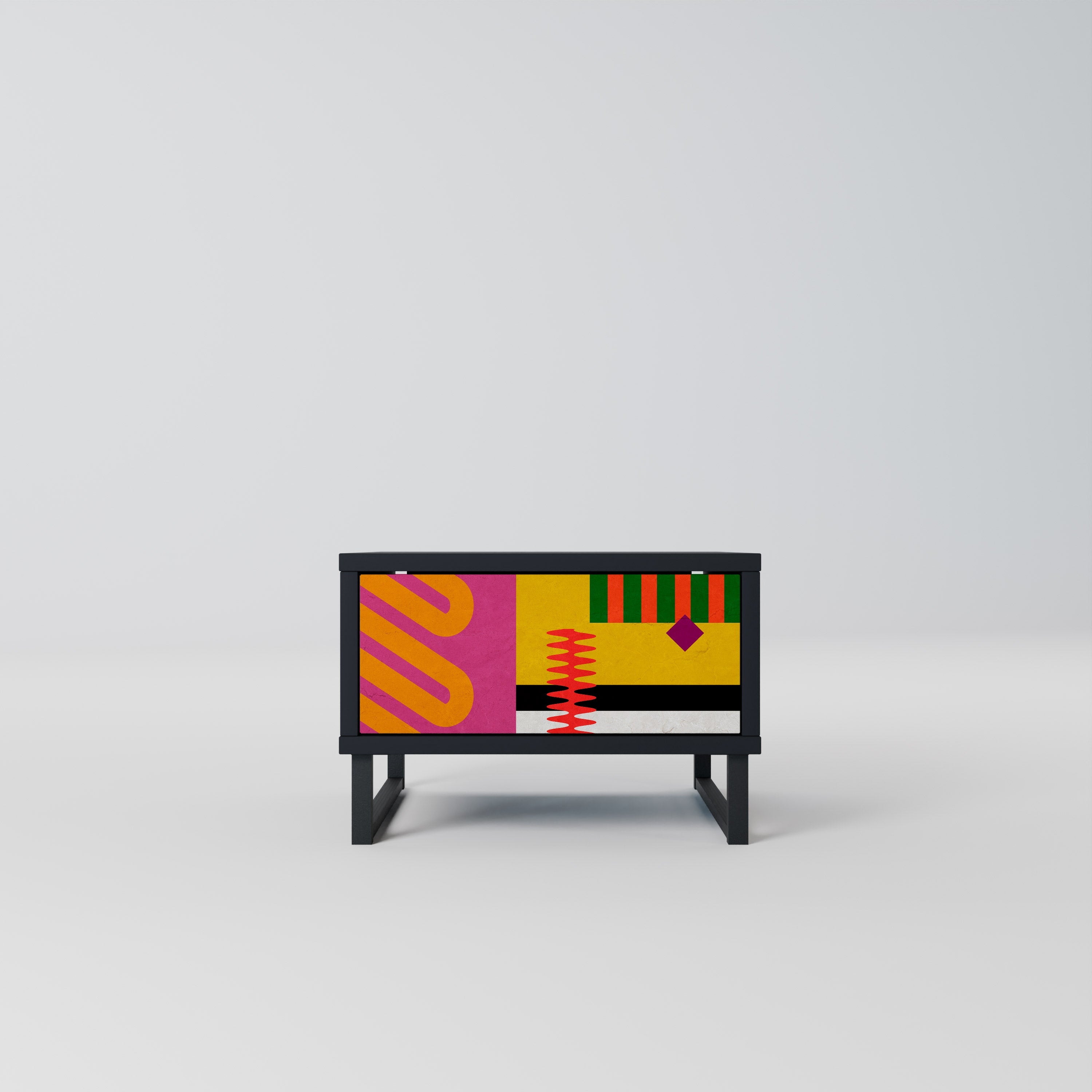 VIVID ART Mesa de Cabeceira em Acabamento Preto