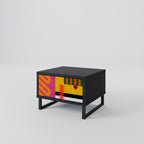 VIVID ART Nightstand in Black Finish