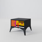 VIVID ART Nightstand in Black Finish