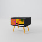 VIVID ART Nightstand in Black Finish
