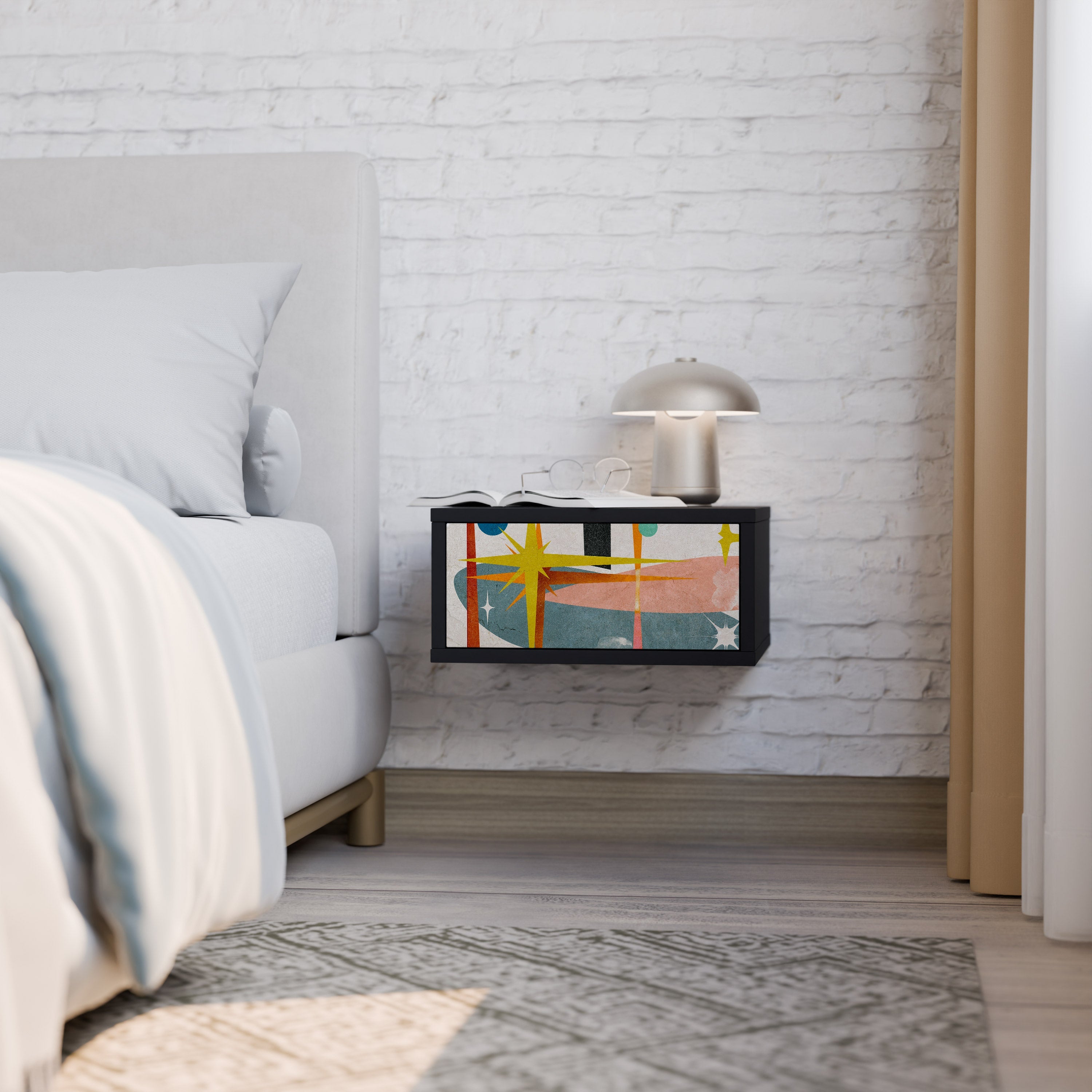 INTERSTELLAR VIBES Nightstand in Black Finish