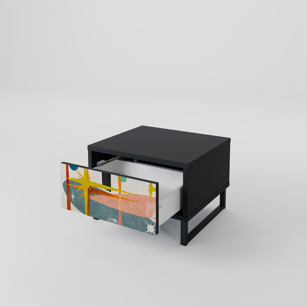 INTERSTELLAR VIBES Nightstand in Black Finish