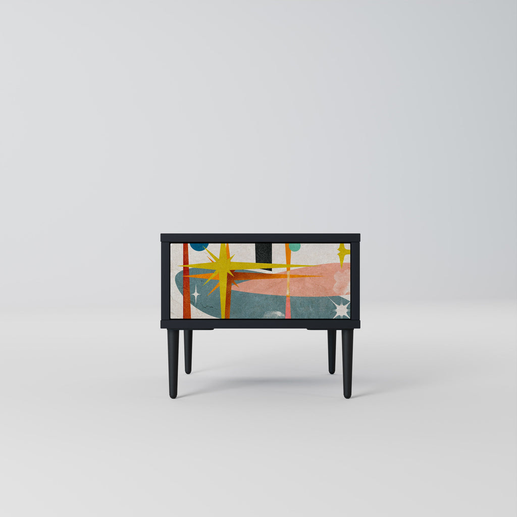INTERSTELLAR VIBES Nightstand in Black Finish