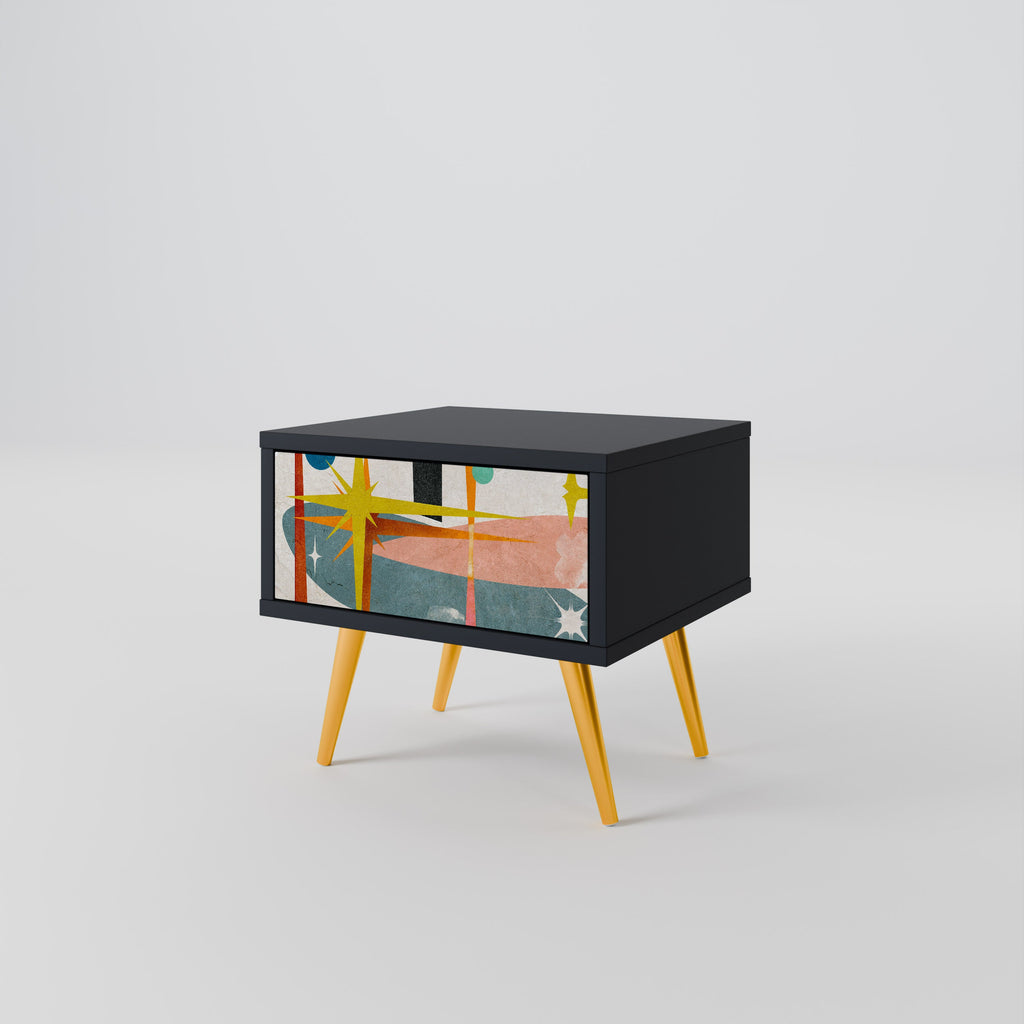 INTERSTELLAR VIBES Nightstand in Black Finish