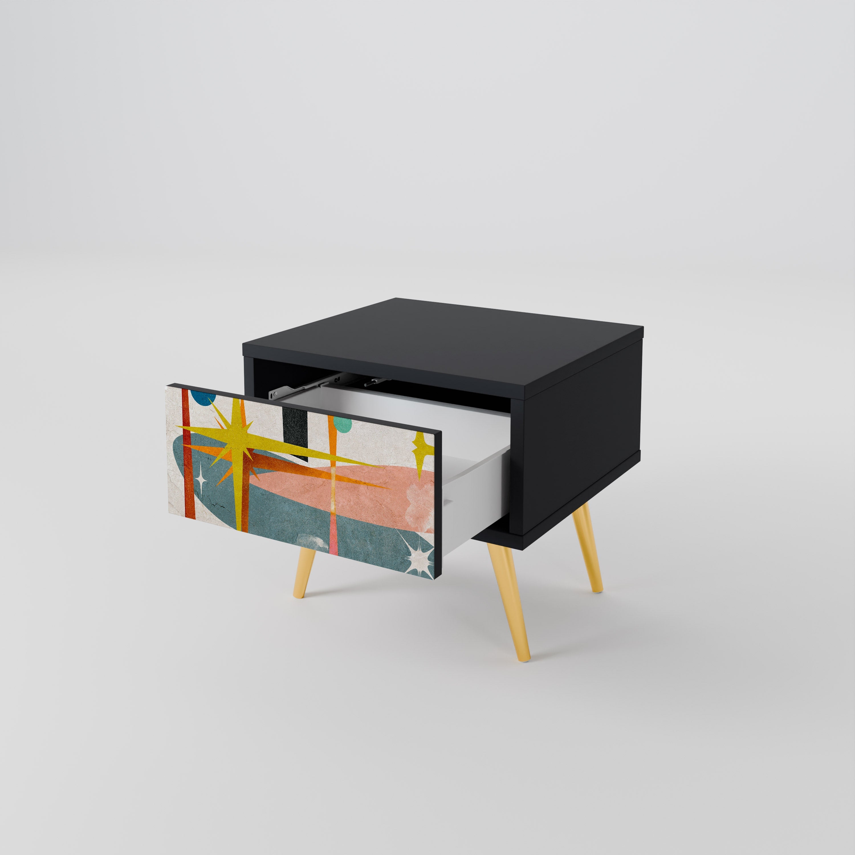 INTERSTELLAR VIBES Nightstand in Black Finish