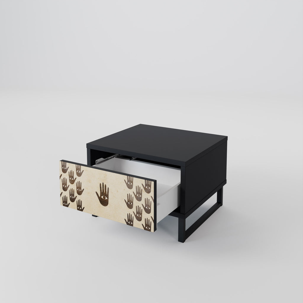 SEE MORE Nightstand in Black Finish