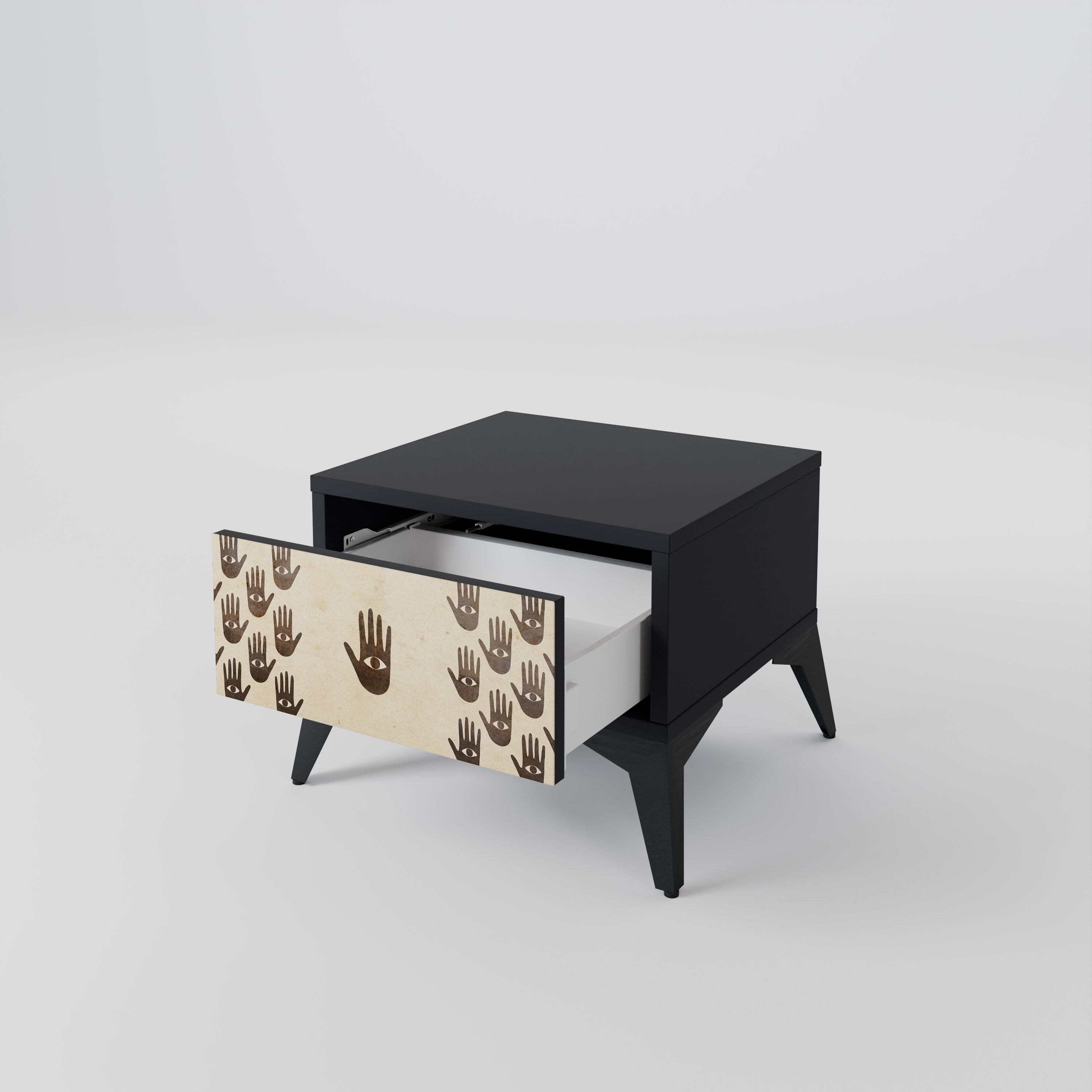 SEE MORE Nightstand in Black Finish