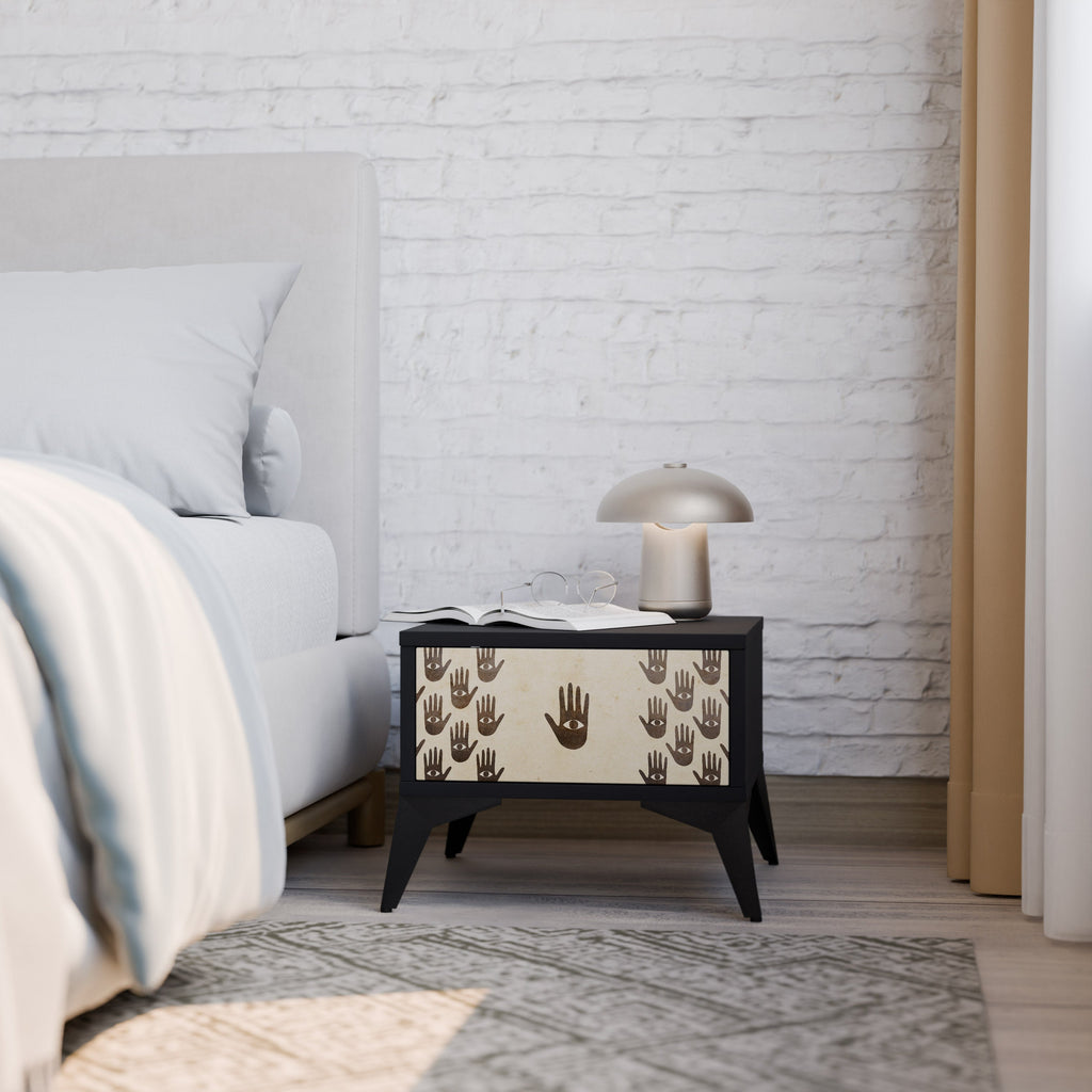 SEE MORE Nightstand in Black Finish