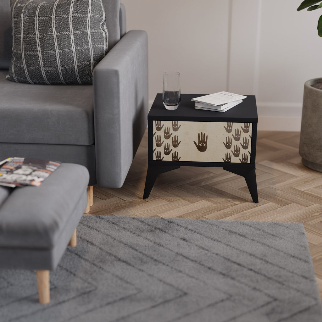 SEE MORE Nightstand in Black Finish