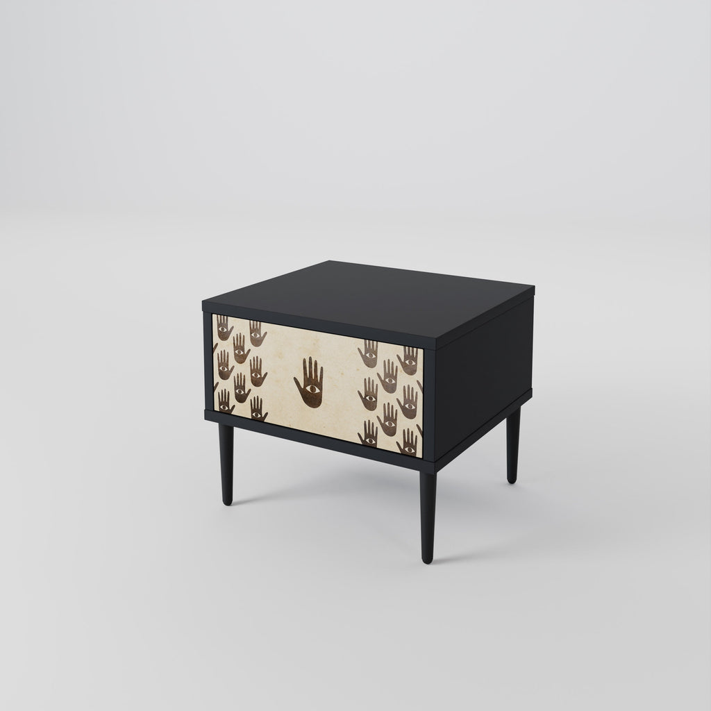 SEE MORE Nightstand in Black Finish