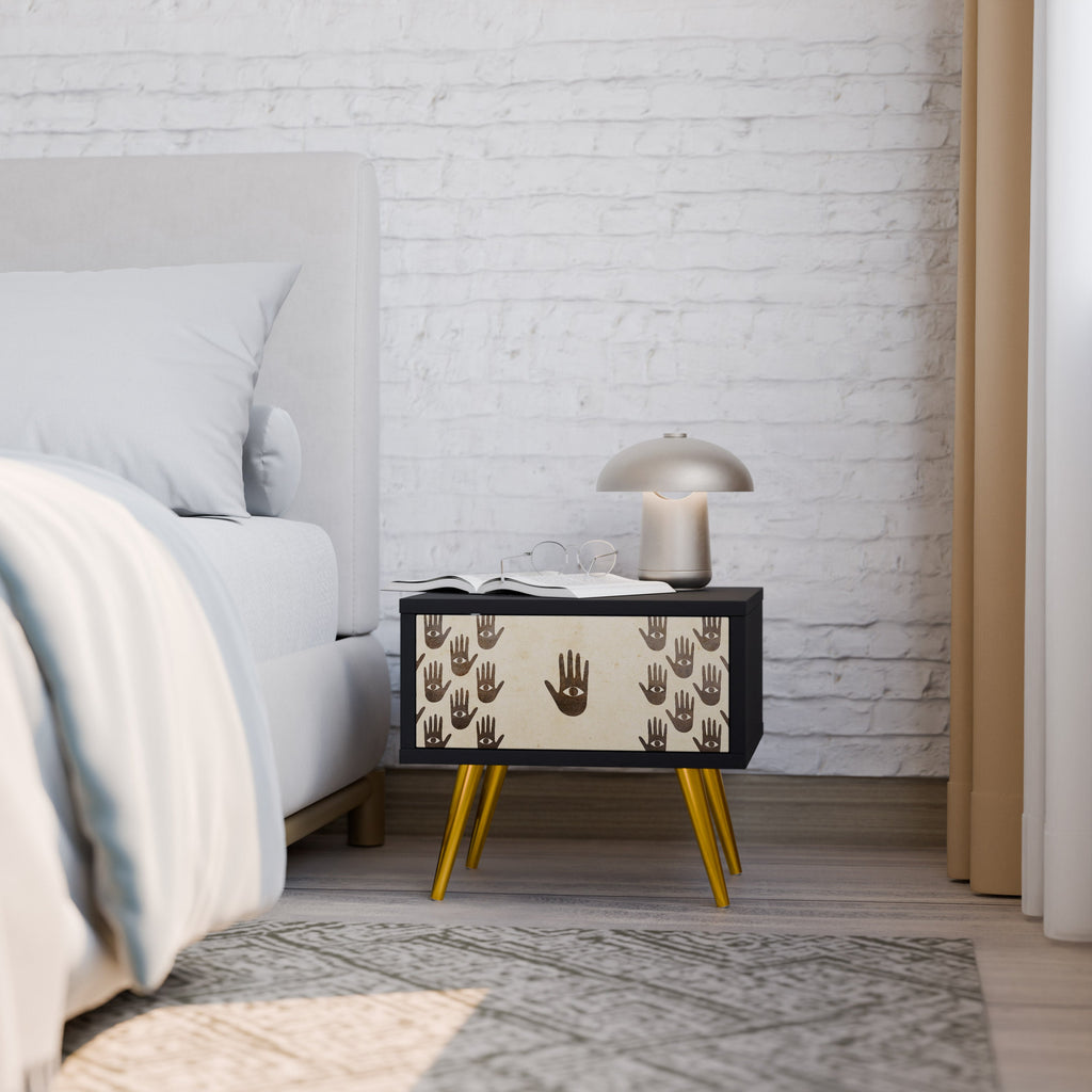 SEE MORE Nightstand in Black Finish