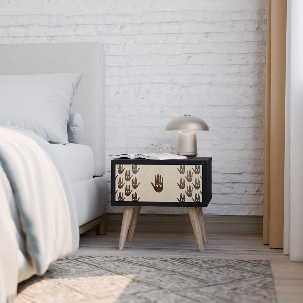 SEE MORE Nightstand in Black Finish