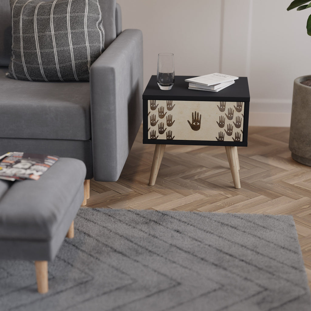 SEE MORE Nightstand in Black Finish