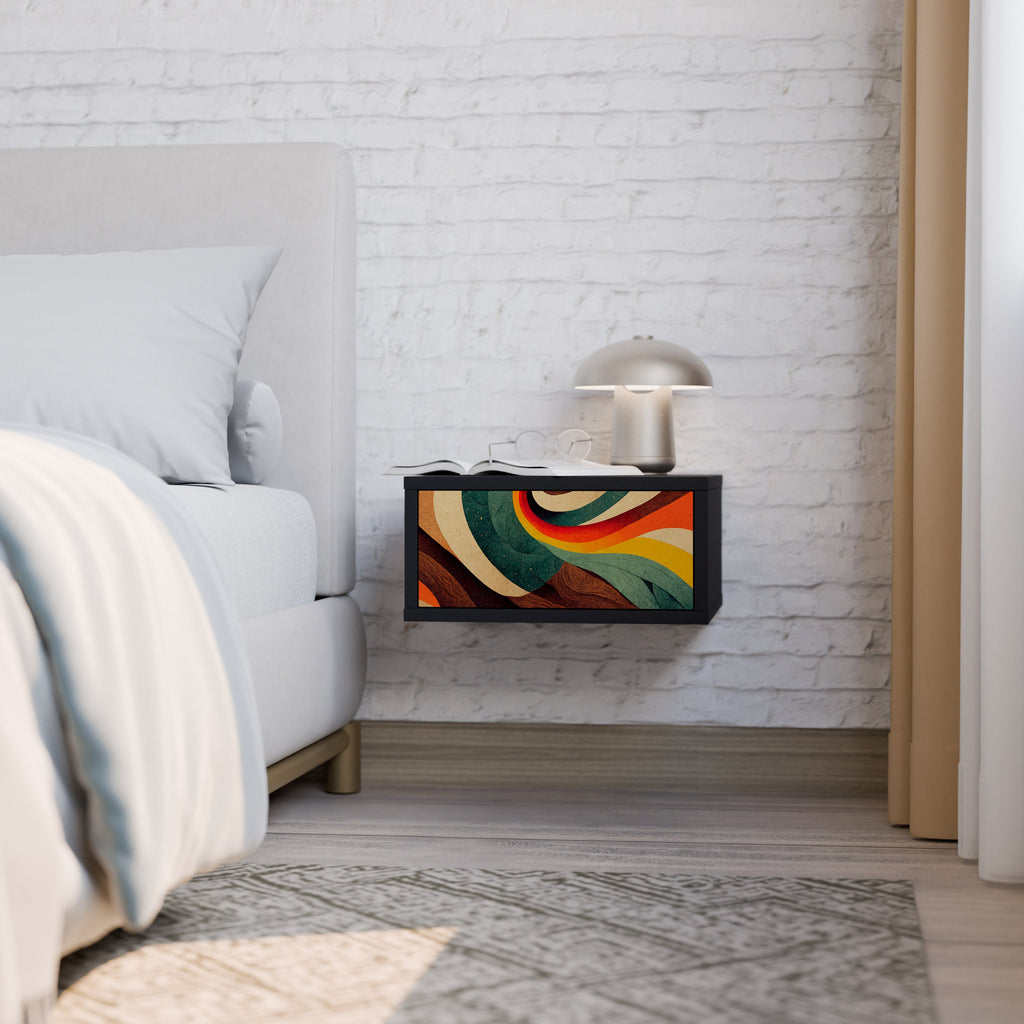 COLORFUL STRANDS Nightstand in Black Finish