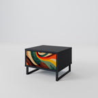 COLORFUL STRANDS Nightstand in Black Finish