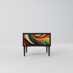 COLORFUL STRANDS Nightstand in Black Finish