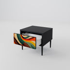 COLORFUL STRANDS Nightstand in Black Finish