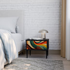 COLORFUL STRANDS Nightstand in Black Finish