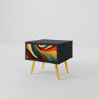 COLORFUL STRANDS Nightstand in Black Finish