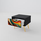 COLORFUL STRANDS Nightstand in Black Finish