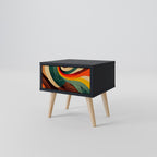 COLORFUL STRANDS Nightstand in Black Finish